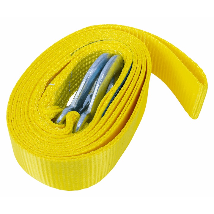 Cablu Remorcare Auto Profesional Unitrailer, Capacitate Maxima 3 Tone / 3000kg, Lungime 4.5 Metri, Galben Intens