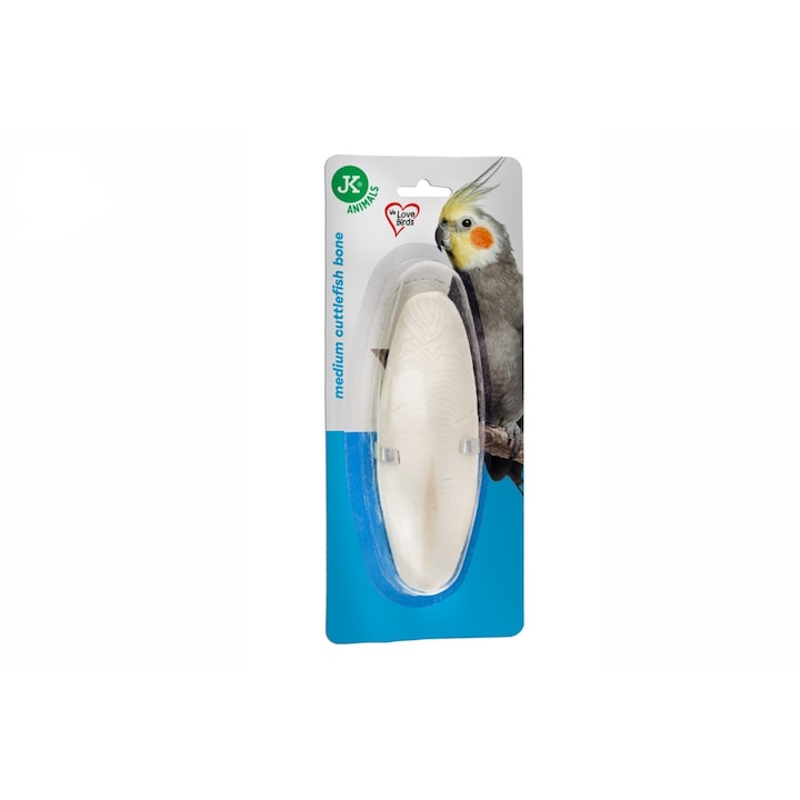 Os Sepia pentru Pasari, Marimea M (10-13 cm) JK - Sursa de Calciu Organic si Accesoriu pentru Ascutirea Ciocului