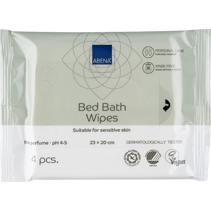 Servetele umede pentru spalare fara apa Abena 22X20 cm, 4 buc Bed Bath Wipes
