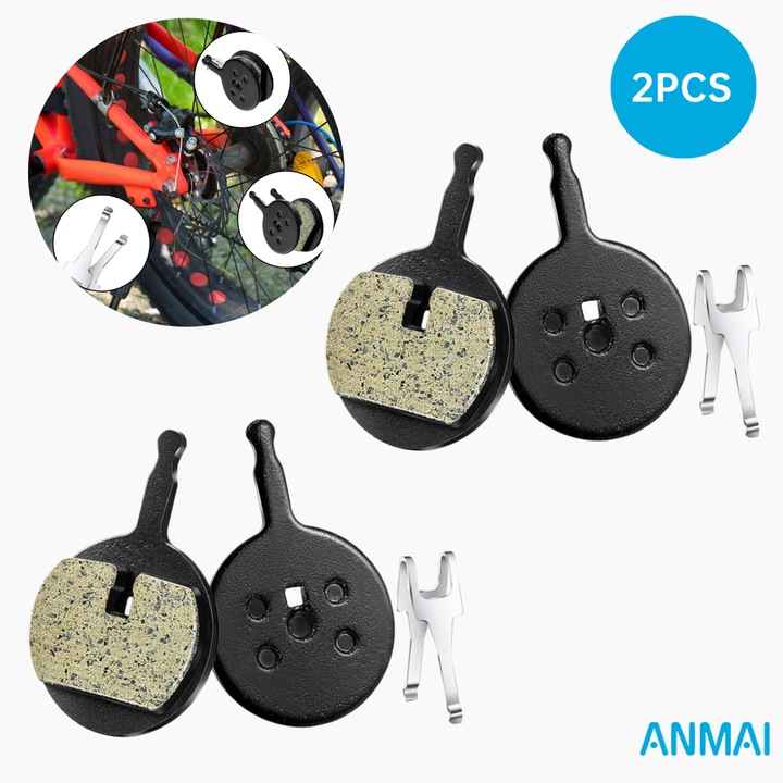 2 pár Anmai kerékpár fékbetét szett, több modellhez, jó fékezőhatás és stabilitás, rozsdamentes, alacsony zajszintű, kopásálló, fém/gyanta, Fekete