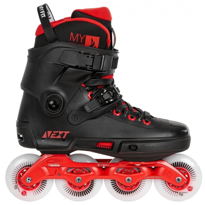 Role Powerslide Next 80, negru/rosu, marimea 36-37