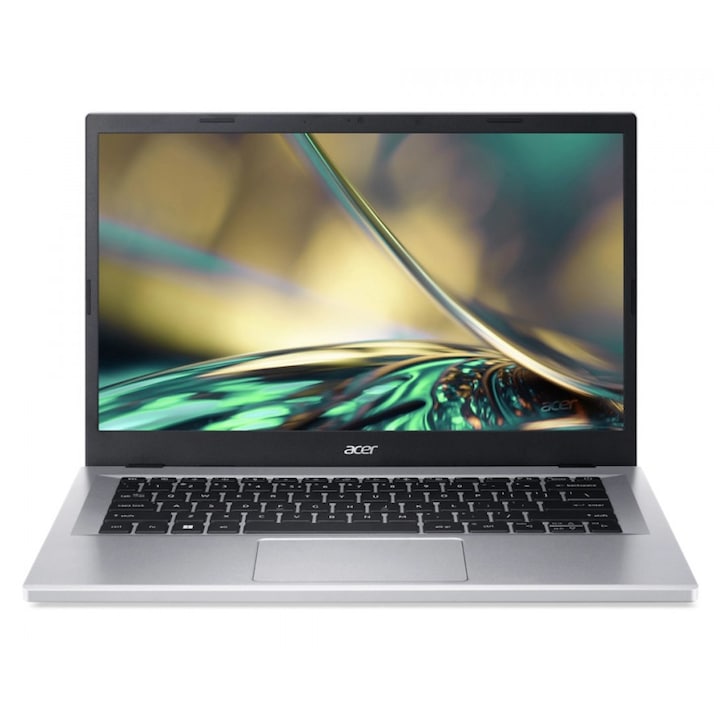 Acer Aspire 3 A314 laptop, 14" Full HD, Intel® Core™ i3 N305 akár 3.8 GHz-ig, 8 GB RAM LPDDR5, 256 GB SSD, Intel® UHD Graphics, Windows 11 Home, Ezüst színű, 256 GB tárhely