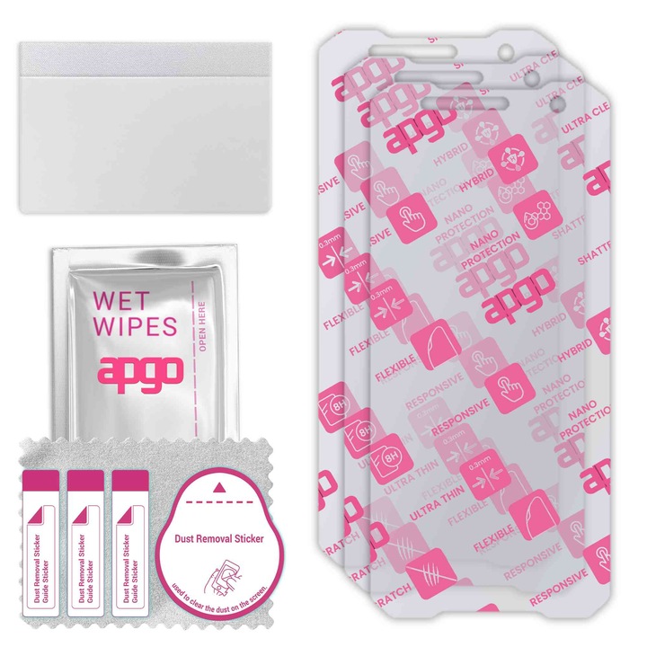 3x apgo Ultra-Clear Hybrid sticla protectoare compatibila cu myPhone HAMMER Explorer PRO, sticla nano flexibila, inlocuire excelenta pentru sticla temperata, rezistenta la zgarieturi