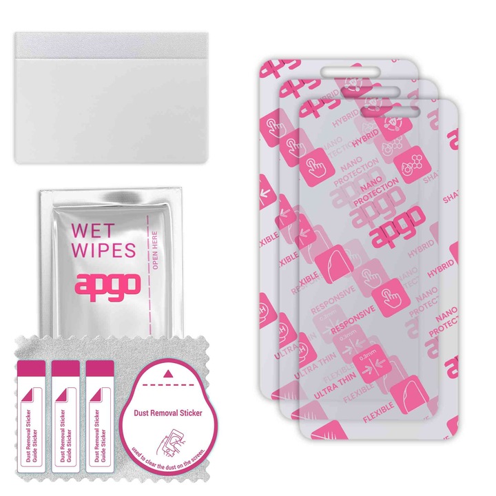 3x apgo Ultra-Clear Hybrid sticla protectoare compatibila cu myPhone HAMMER Iron 3, sticla nano flexibila, inlocuire excelenta pentru sticla temperata, rezistenta la zgarieturi