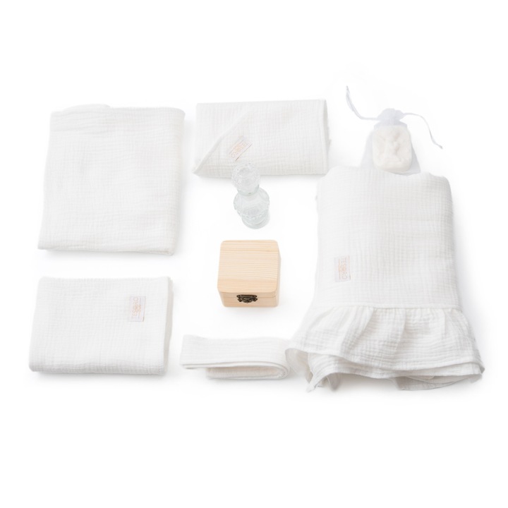 Prémium muszlin keresztelőkészlet, 10 darabos, Tesoro Bebe