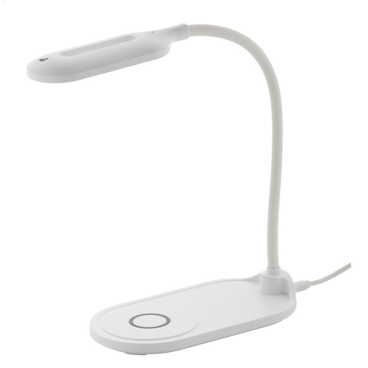 Többfunkciós asztali lámpa, vezeték nélküli gyorstöltéssel