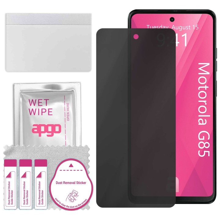 Folie de protectie PRIVACY apgo pentru Motorola Moto G85 – efect anti-spionaj, hidrogel, full glue, 5D, mat, ultra-subtire