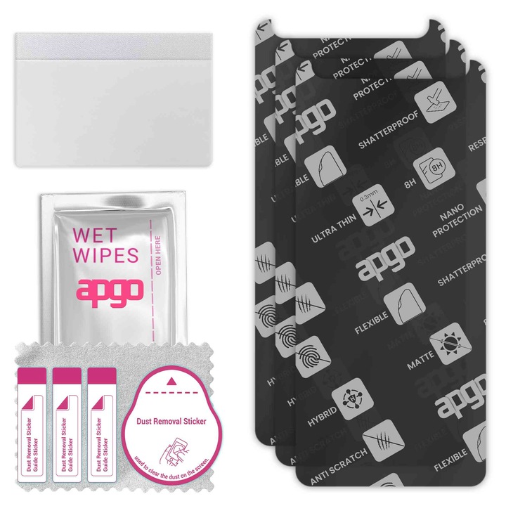 3x APGO MATTE хибридно защитно стъкло, съвместимо с TP-Link Neffos A5, гъвкаво нано стъкло, отличен заместител на закалено стъкло, устойчиво на надраскване