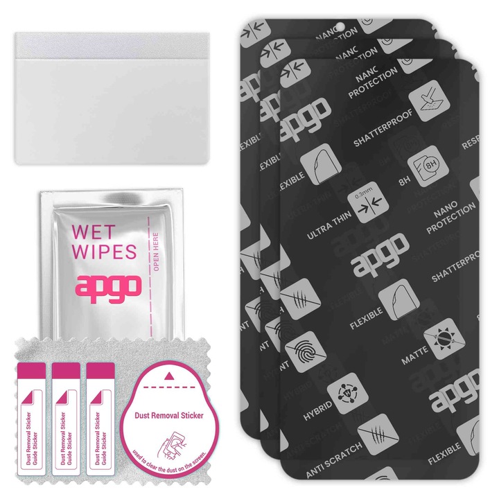 3x APGO MATTE хибридно защитно стъкло, съвместимо с TP-Link Neffos X20, гъвкаво нано стъкло, отличен заместител на закалено стъкло, устойчиво на надраскване