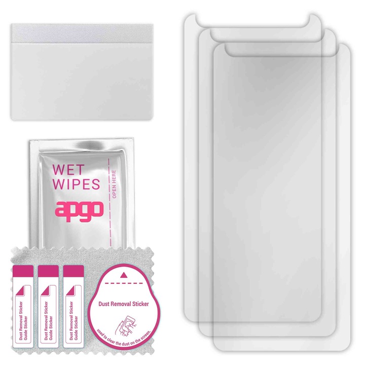 3x apgo протектор за екран за TP-Link Neffos A5 – цял дисплей, гланцов, хидрогел, пълно лепене, 5D