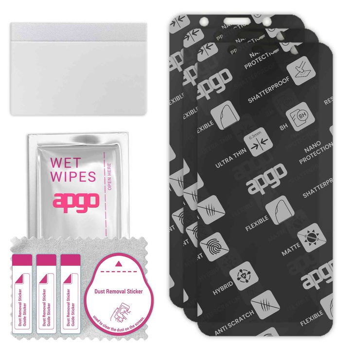 3x APGO MATTE хибридно защитно стъкло, съвместимо с TP-Link Neffos C9A, гъвкаво нано стъкло, отличен заместител на закалено стъкло, устойчиво на надраскване