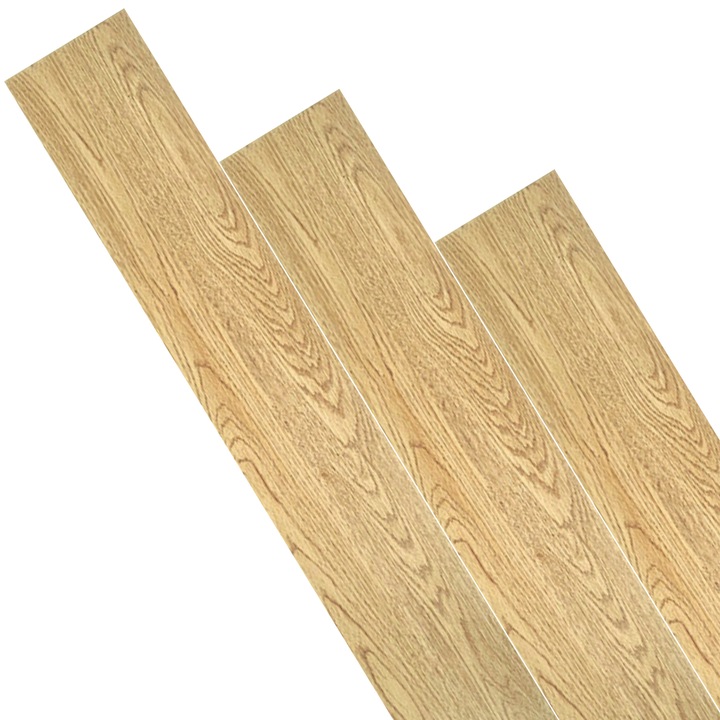 Set 36 placi pardoseala autoadezive SDEPOT, PVC, rezistente la apa si caldura, bej deschis