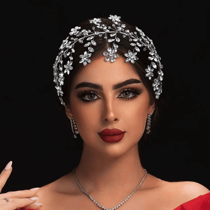 Accesoriu de par, argintiu, cu pietre, Birtha C6, Pursehuit