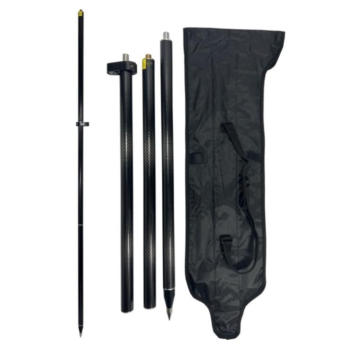 Tija pentru masuratori GPS/GNSS, pliabilă, Georadian.com, carbon, 3 segmente, ultra-ușoară, robustă, pentru topografie