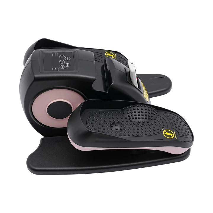 Електрически елиптичен велоергометър, 5 скорости, LCD, Дистанционно управление, Компактен, Розов