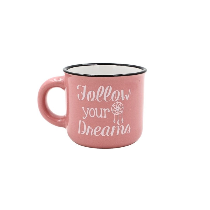 Чаша за еспресо 80 мл, Керамика, Некупто - "Следвай мечтите си"
