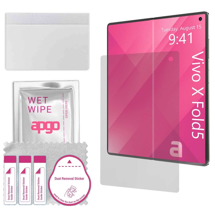 Apgo Flip Fold MATTE Hydrogel HD HQ FLEX - fara bule la pliere, Protectie ecran pentru Vivo X Fold5