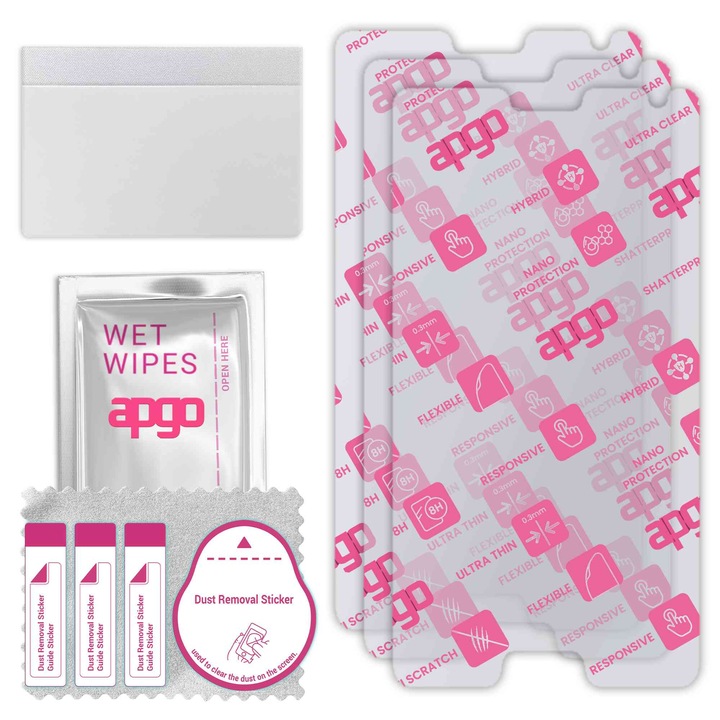 3x apgo Ultra-Clear Hybrid sticla protectoare compatibila cu Lenovo ZUK Edge, sticla nano flexibila, inlocuire excelenta pentru sticla temperata, rezistenta la zgarieturi