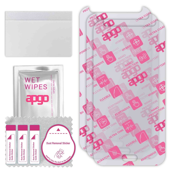 3x apgo Ultra-Clear Hybrid sticla protectoare compatibila cu Samsung Galaxy J7 (2018), sticla nano flexibila, inlocuire excelenta pentru sticla temperata, rezistenta la zgarieturi