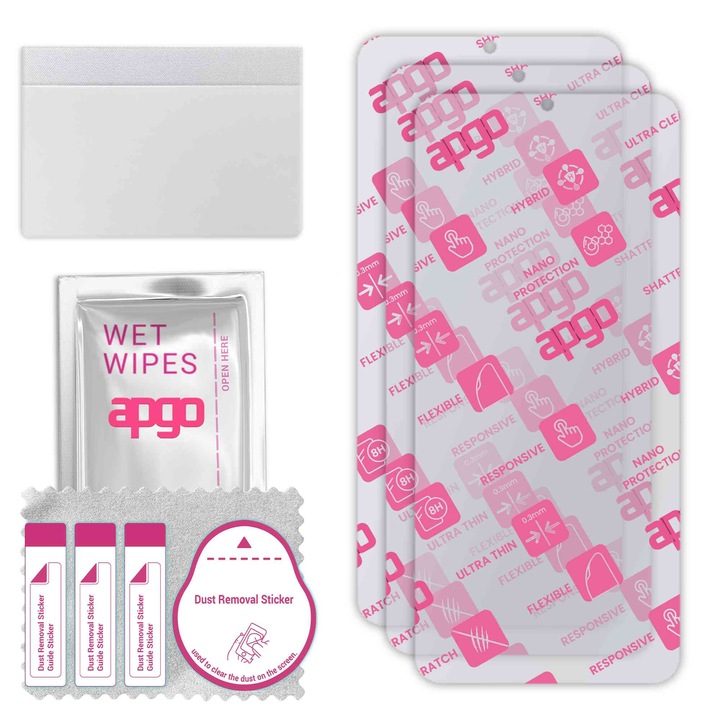 3x apgo Ultra-Clear Hybrid sticla protectoare compatibila cu myPhone Prime 5, sticla nano flexibila, inlocuire excelenta pentru sticla temperata, rezistenta la zgarieturi