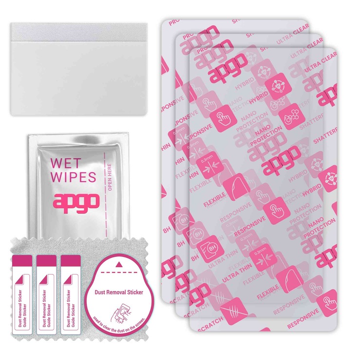 3x apgo Ultra-Clear Hybrid sticla protectoare compatibila cu myPhone Tango, sticla nano flexibila, inlocuire excelenta pentru sticla temperata, rezistenta la zgarieturi