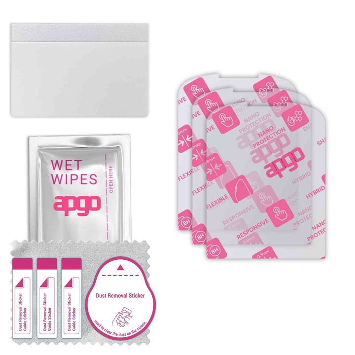 3x apgo Ultra-Clear Hybrid sticla protectoare compatibila cu myPhone Halo 4 LTE, sticla nano flexibila, inlocuire excelenta pentru sticla temperata, rezistenta la zgarieturi