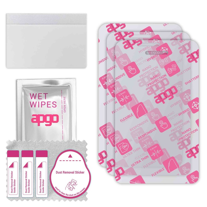 3x apgo Ultra-Clear Hybrid sticla protectoare compatibila cu myPhone Flip LTE, sticla nano flexibila, inlocuire excelenta pentru sticla temperata, rezistenta la zgarieturi