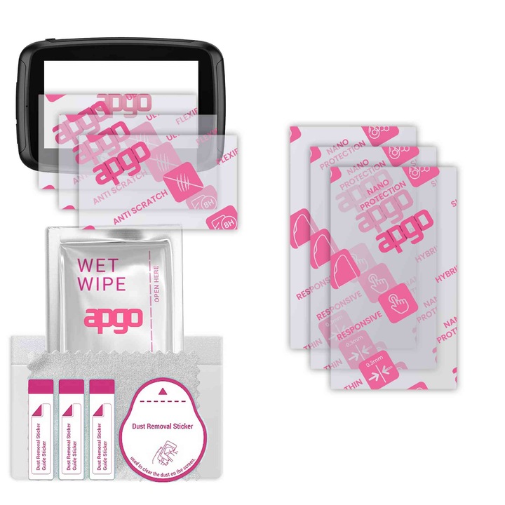 3x apgo Ultra-Clear Hybrid sticla protectoare compatibila cu Navitel G590 Moto, sticla nano flexibila, inlocuire excelenta pentru sticla temperata, rezistenta la zgarieturi