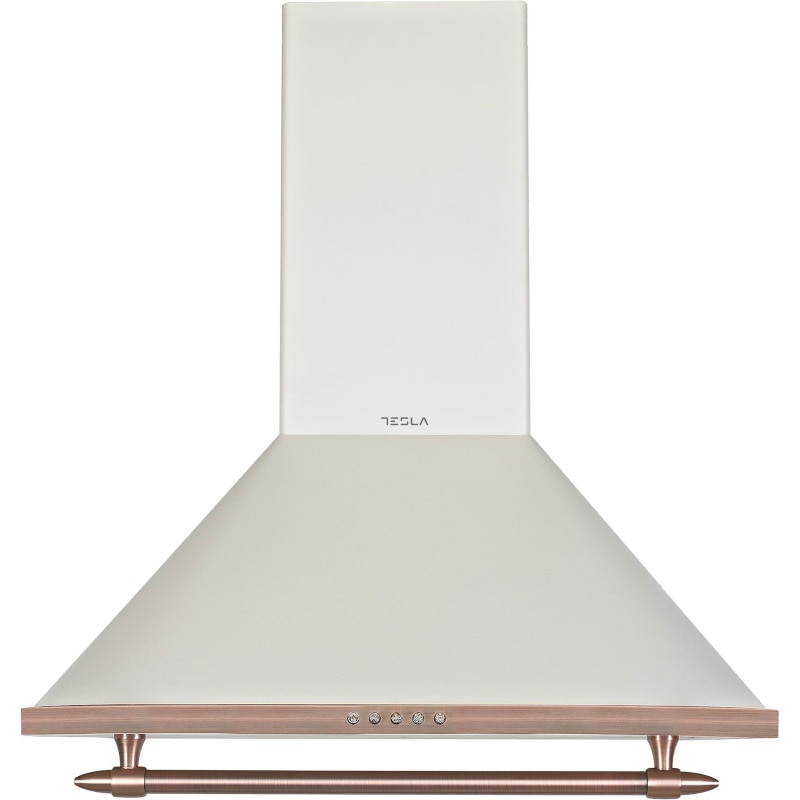 Hota decorativa retro Tesla DC600AIP, 1 motor 190W, Putere de absorbtie 630 m3/h, 3 viteze, Led 2x2W, 60 cm, Crem rustic