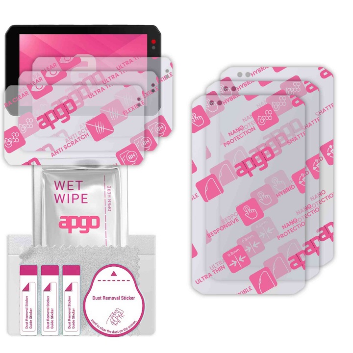 3x apgo Ultra-Clear Hybrid sticla protectoare compatibila cu Chigee AIO-5 LITE, sticla nano flexibila, inlocuire excelenta pentru sticla temperata, rezistenta la zgarieturi