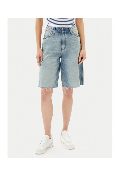 Pantaloni scurti din denim dama Wrangler, 112362710, Bumbac, Albastru, Albastru