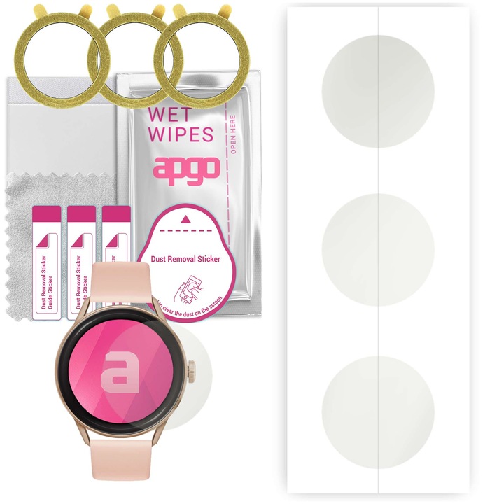 Set de 3 folii de protectie pentru ceas MATTE Ice Watch ICE smart 2 – apgo, hidrogel, mate, ultra-subtire, anti-zgarieturi, protectie profesionala ecran