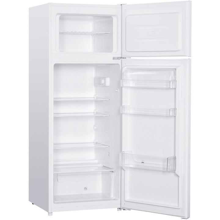 Frigider cu doua usi Tesla RD2101EH, 206 l, Iluminare LED, Clasa E, dezghetare manuala frigider, H 143 cm, Alb