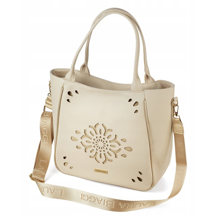 Női táska, perforált, puha, válltáska, Laura Biaggi