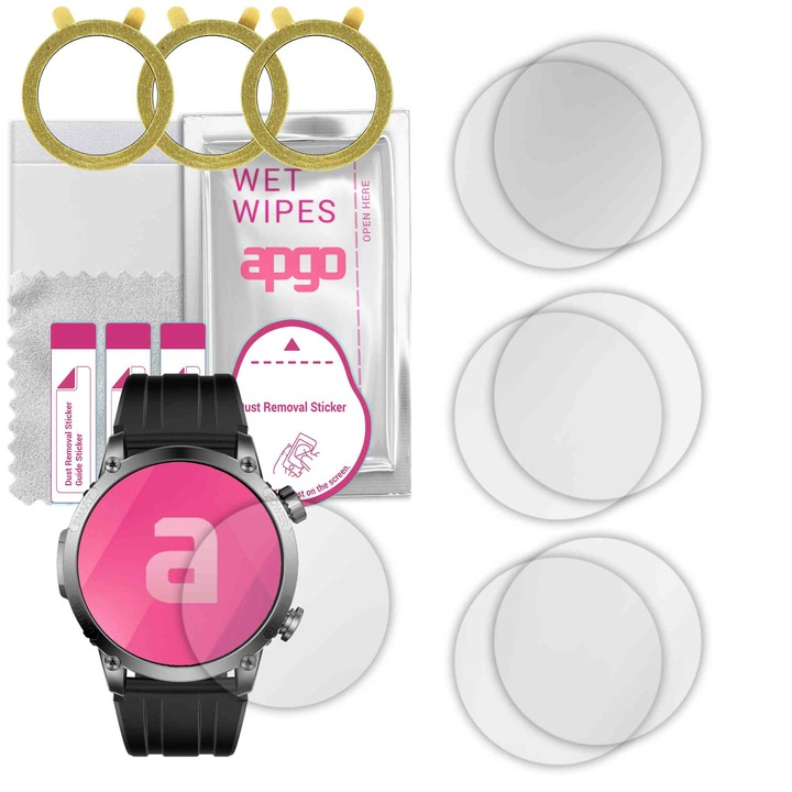 Set de 6 folii de protectie pentru ceas Armodd Silentwatch 7 Pro GPS – apgo, folie securizata, hidrogel, lucioasa, anti-zgarieturi, protectie profesionala ecran
