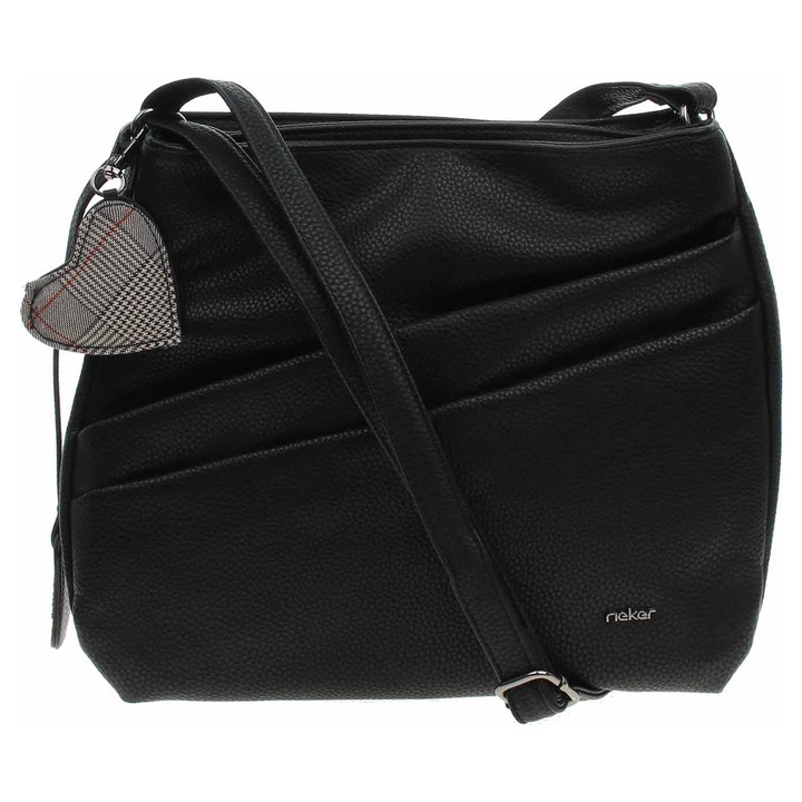 Geanta dama Rieker H1005-02, negru, doua buzunare, poliuretan, 26x31x7cm