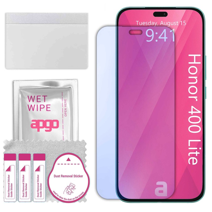 Sticla de protectie apgo pentru Honor 400 Lite – sticla hibrida, securizata pentru display, lucioasa, pro flexible Hybrid Glass, 9H, full glue
