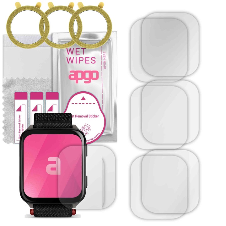 Set de 6 folii de protectie pentru ceas Garmin Venu X1 – apgo, folie securizata, hidrogel, lucioasa, anti-zgarieturi, protectie profesionala ecran