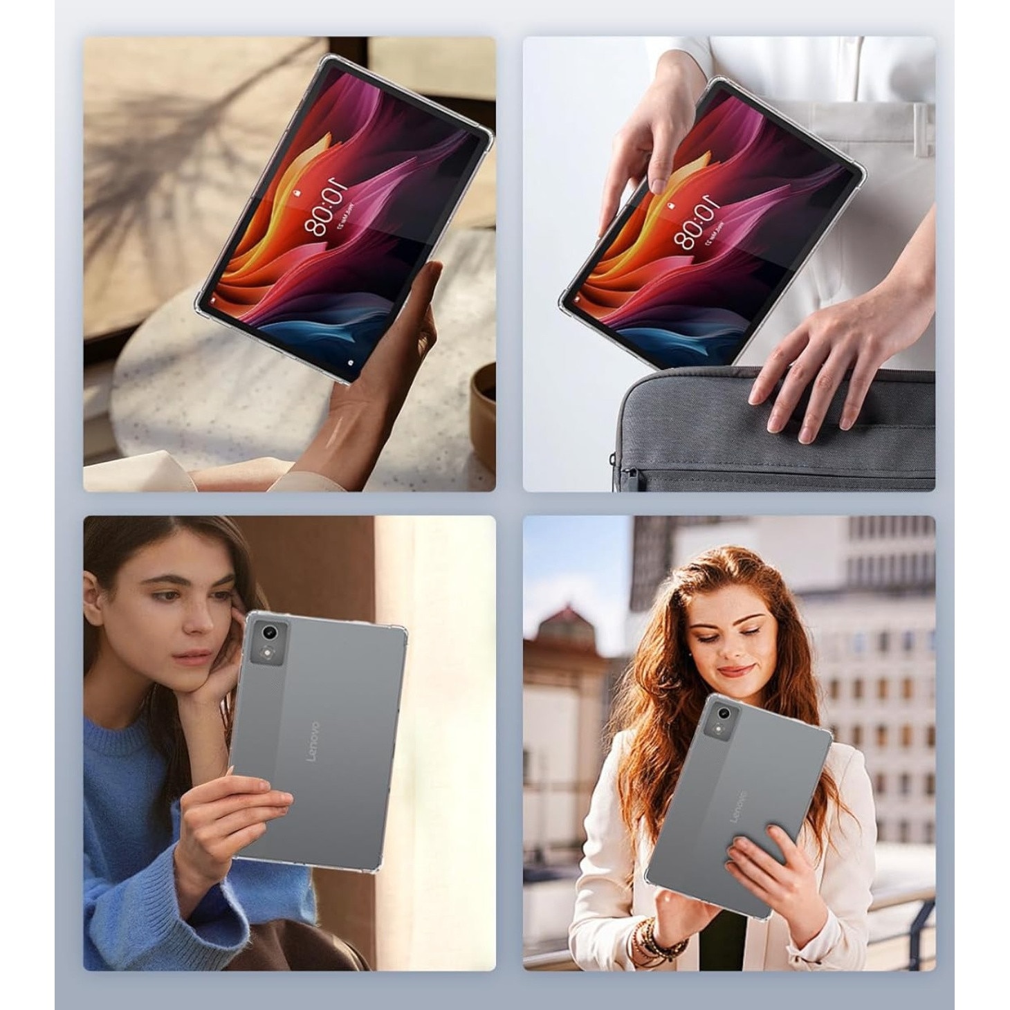 Husa Silicon Transparenta EtuiTab, pentru Lenovo Tab K11 Plus 11.45", Subtire, Protectie Anti-Zgarieturi