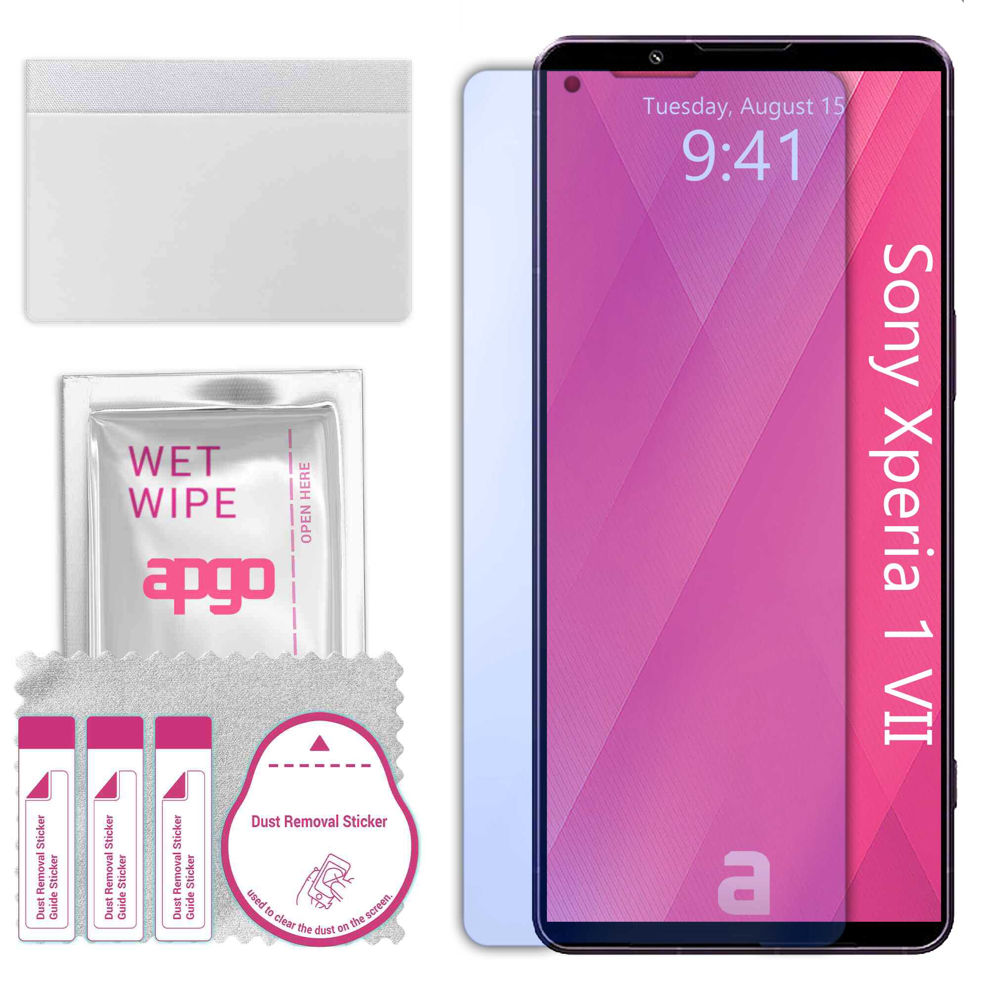 Sticla de protectie apgo pentru Sony Xperia 1 VII – sticla hibrida, securizata pentru display, lucioasa, pro flexible Hybrid Glass, 9H, full glue