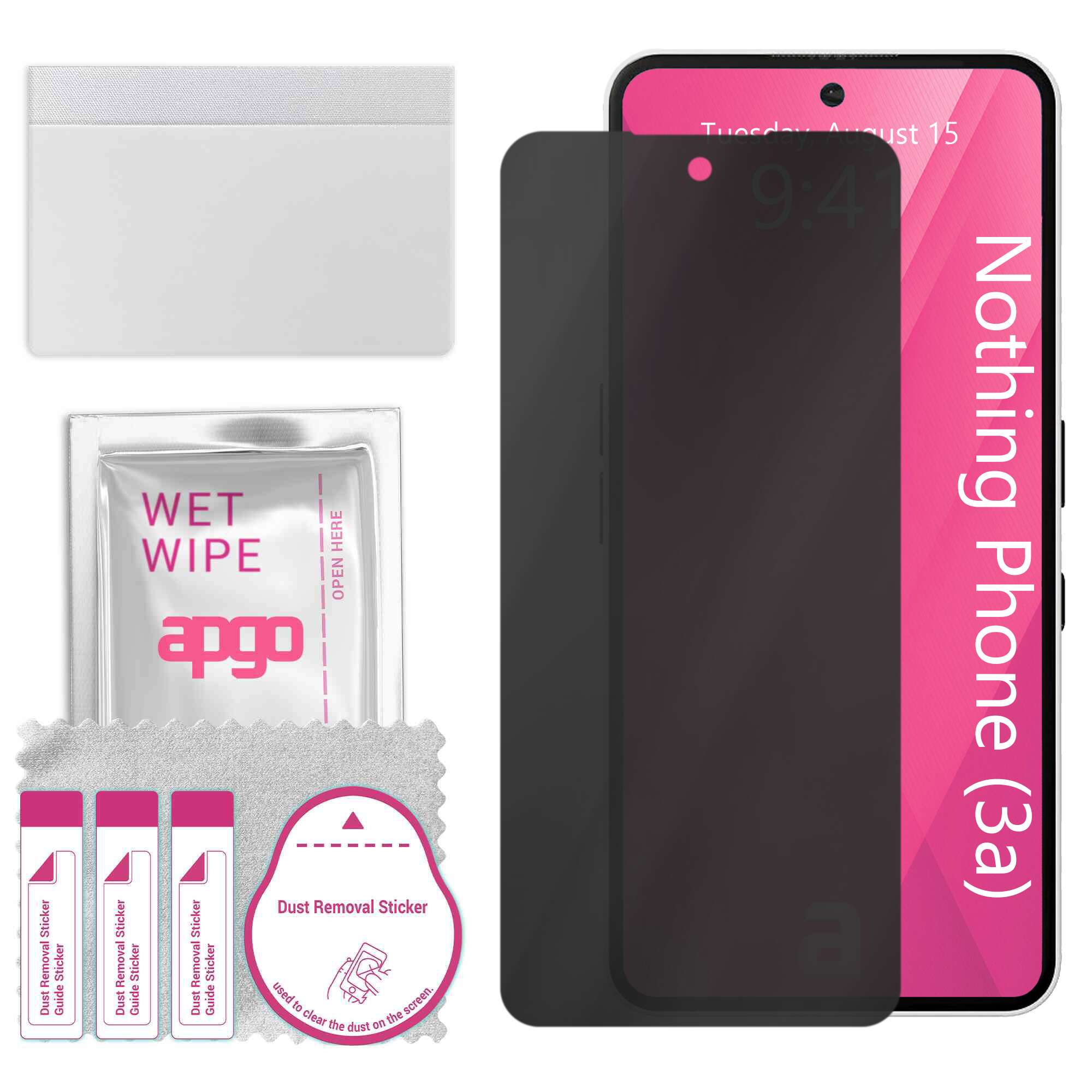Sticla de protectie PRIVACY apgo pentru Nothing Phone (3a) – sticla hibrid, full glue, flexible glass
