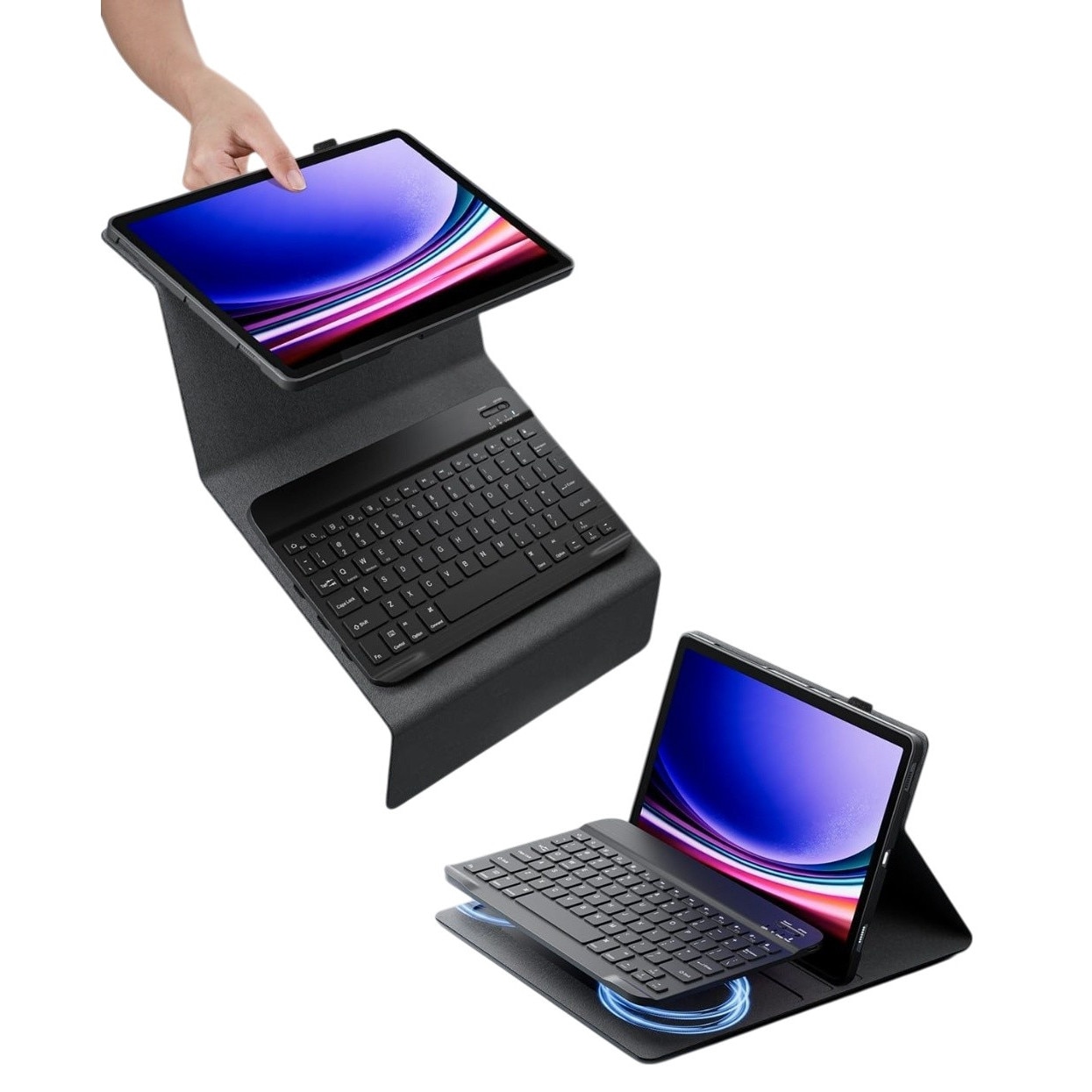 Husa cu Tastatura Bluetooth pentru Lenovo IdeaTab Pro 12.7" – Atasament Magnetic, Layout cu Caractere Poloneze, Acces Complet la Porturi, Functie Asistenta, Autonomie 60h, Incarcare 2-3h