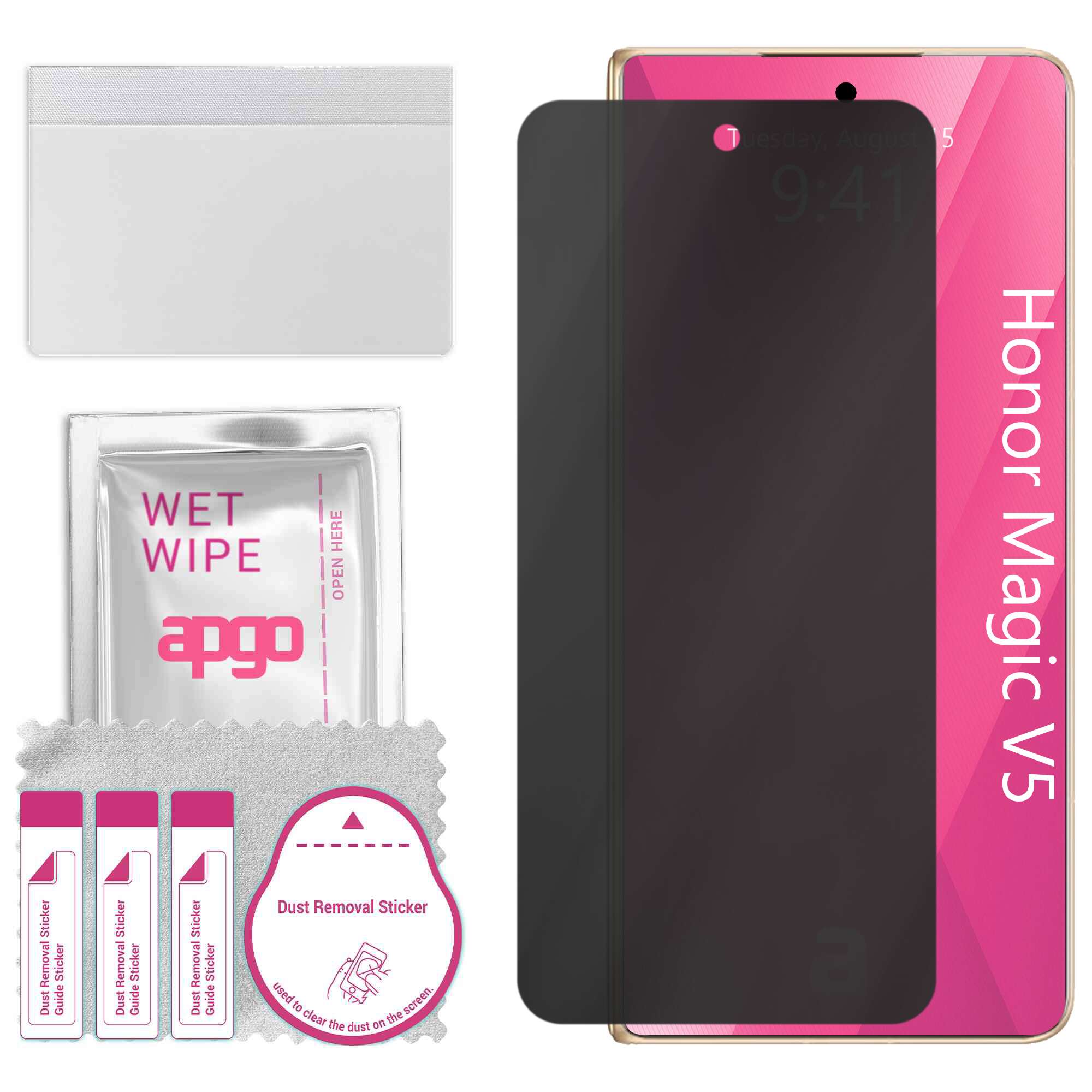 Folie de protectie PRIVACY apgo pentru Honor Magic V5 – efect anti-spionaj, hidrogel, full glue, 5D, mat, ultra-subtire