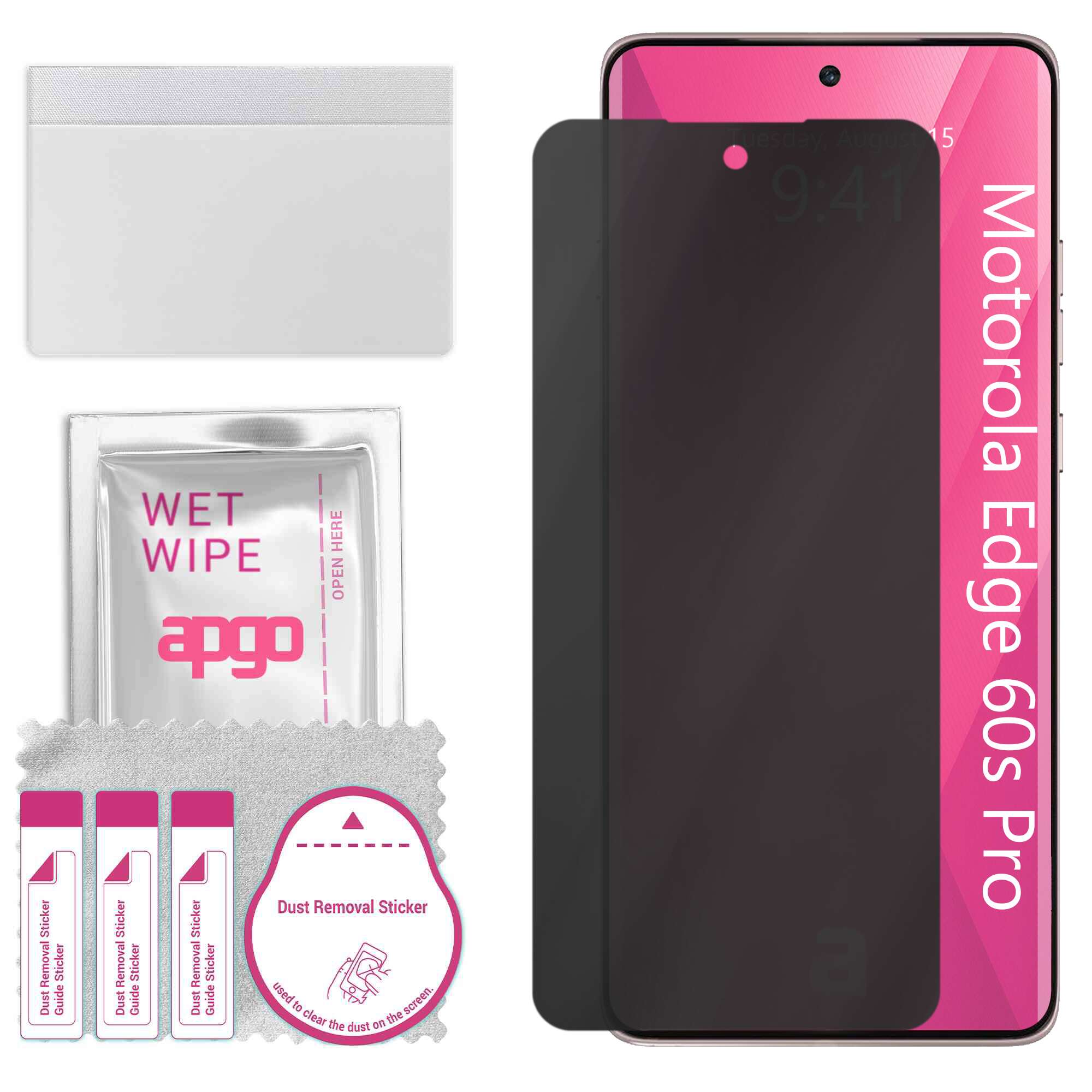 Folie de protectie PRIVACY apgo pentru Motorola Edge 60s Pro – efect anti-spionaj, hidrogel, full glue, 5D, mat, ultra-subtire