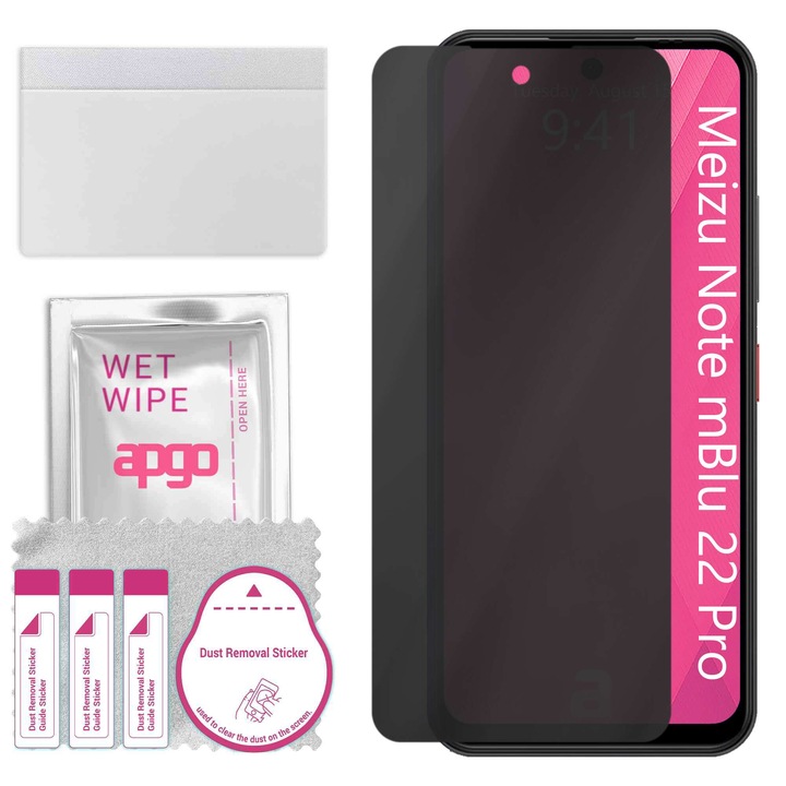 ПОВЕРИТЕЛНОСТ apgo защитно стъкло за Meizu Note mBlu 22 Pro – хибридно стъкло, пълно лепило, гъвкаво стъкло