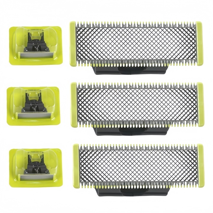 3 db Philips borotvafej készlet, OneBlade/OneBlade Pro, Zöld, Rozsdamentes acél, Vízálló