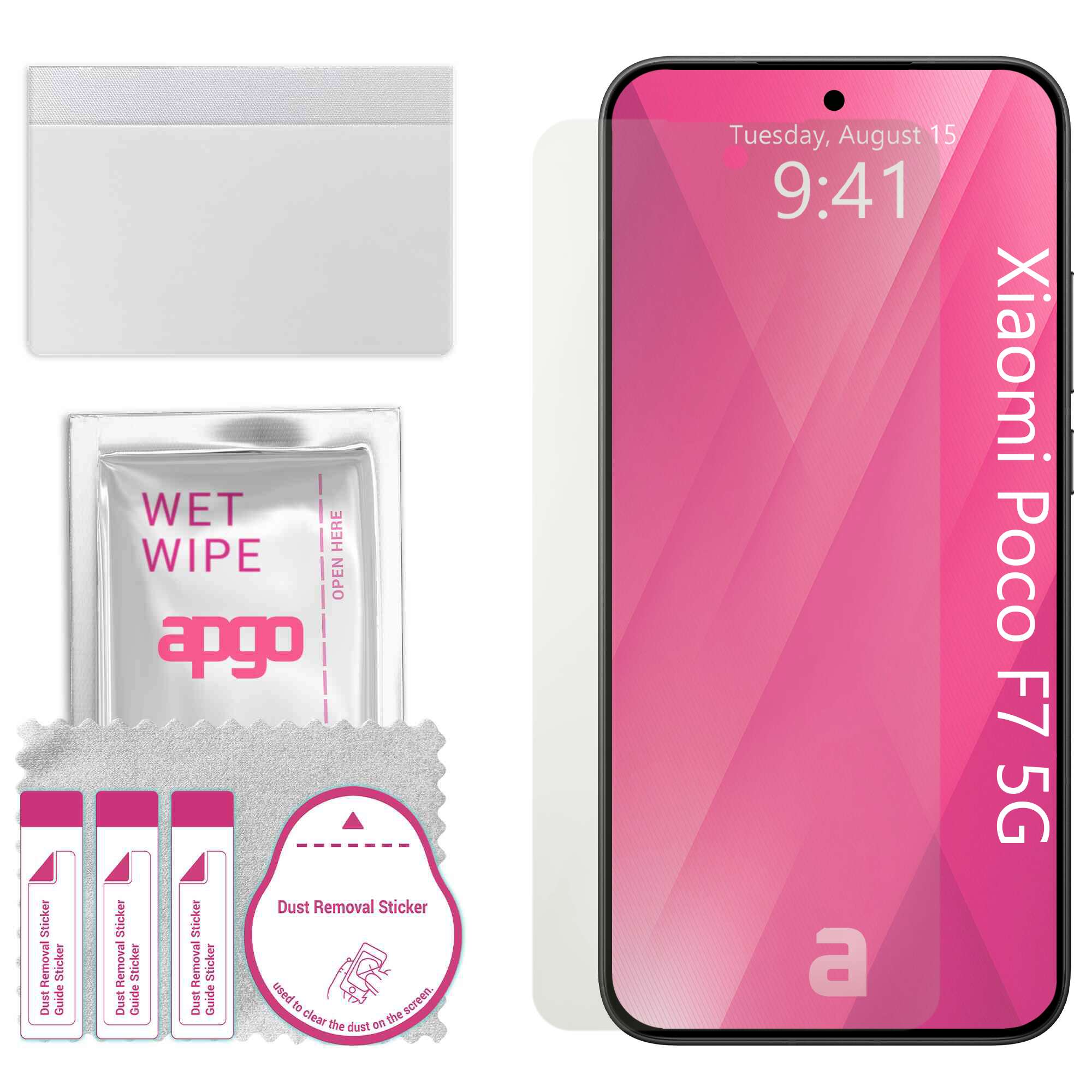 Folie de protectie MAT MATTE apgo pentru Xiaomi Poco F7 5G – autoadeziva, afisare completa, hidrogel, anti-zgarieturi, full glue, 5D