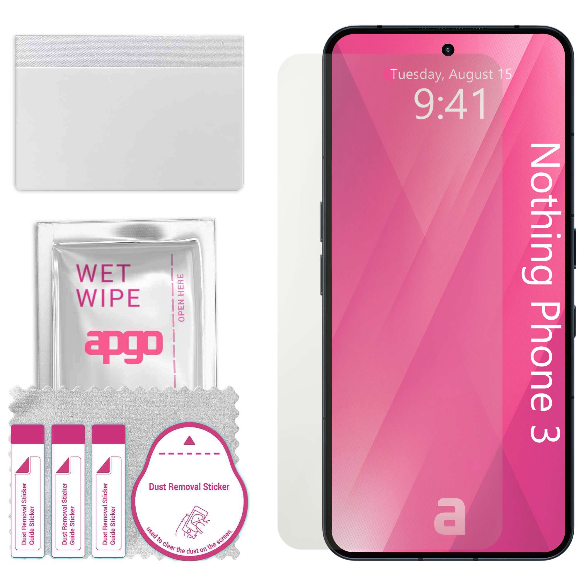 Folie de protectie MAT MATTE apgo pentru Nothing Phone 3 – autoadeziva, afisare completa, hidrogel, anti-zgarieturi, full glue, 5D
