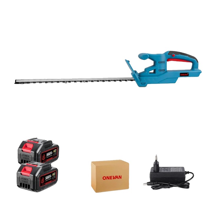 Trimmer electric, 3000W, functionare fara fir, 2 baterii, 20 inch, 0.6 inch distanta intre lame