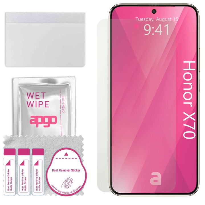 Folie de protectie MAT MATTE apgo pentru Honor X70 – autoadeziva, afisare completa, hidrogel, anti-zgarieturi, full glue, 5D